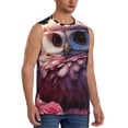 thumbnail image 2 of Fotbe Cute Flower Owl Men's Camiseta sin Mangas Estampada para Hombres, Playera Casual para Gimnasio, Entrenamiento, Playa-Large, 2 of 7