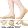 thumbnail image 4 of BlinkLLX 4 Pairs Arch Support Socks for Women No Show Liner Socks 3D Padded Nylon Stockings Sponge Cushion Non Slip Massage(Light Skin,Medium), 4 of 7