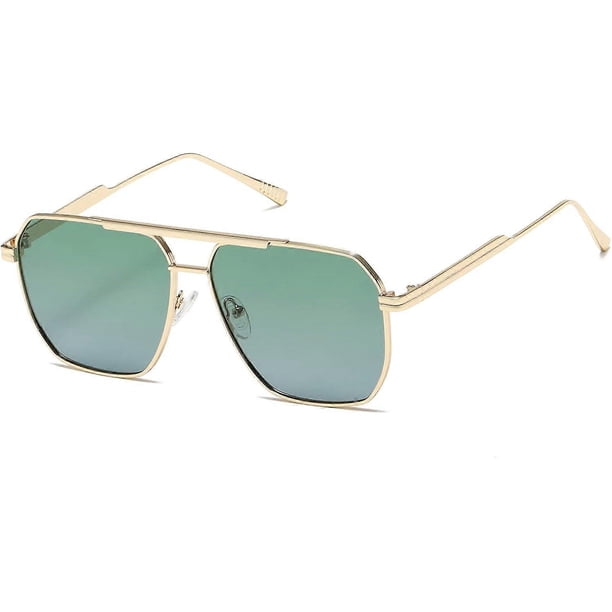 Polarized Sunglasses Womens Men Retro Oversized Square Vintage Fashion Shades Classic Large Metal Sun Glasses