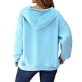 thumbnail image 3 of Karight Women's Full Zip Up Oversized Sweatshirts Lightweight Hoodies with Pockets Long Sleeve Thin Casual Hooded Jackets, 3 of 5