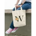 thumbnail image 2 of Smartprints Letter W Flower Bouquet Tote Bag - Image by Shutterstock, One Size Cotton Canvas Tote Bag, 2 of 4