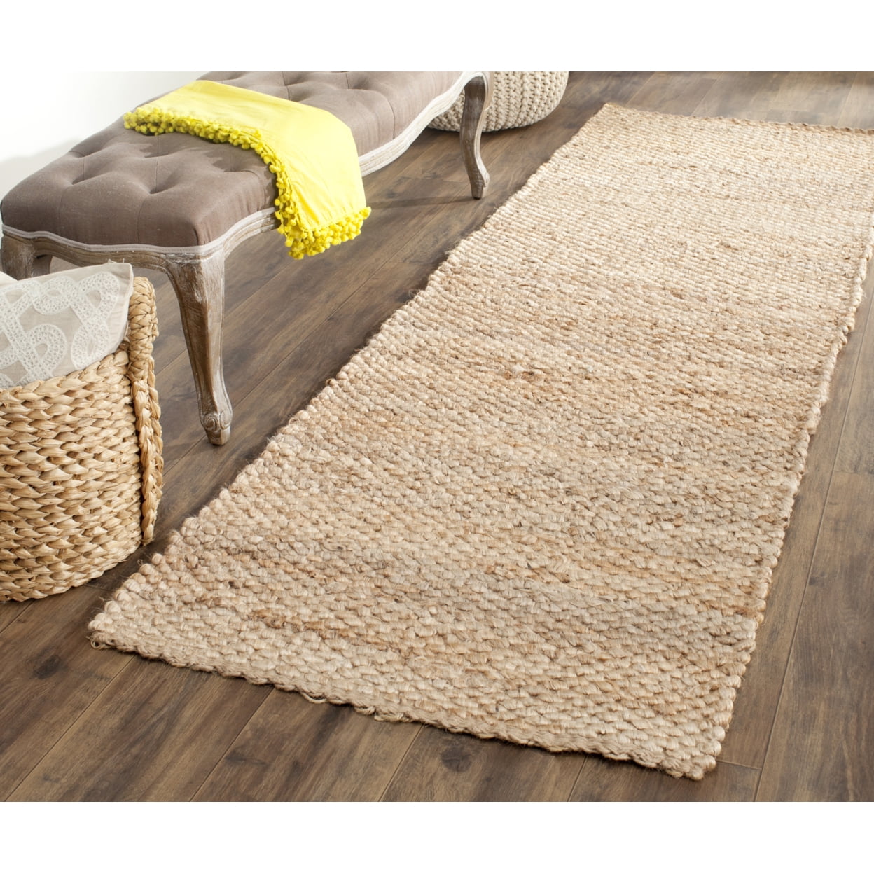 SAFAVIEH Natural Fiber Bryon Braided Jute Runner Rug, Natural, 2'6" x 8'