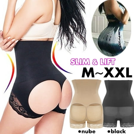 M-2XL Black/ Nude Sexy Women High Waist Butt Lifter Thong Control Panties  Tummy Belly 