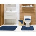 thumbnail image 2 of Ottomanson Cathy Washable Non-Slip Rubberback Polypropylene Navy Bath Rug Set, 3 Piece, 2 of 8
