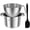 3 pcs:Silver, variant on Ihvewuo Double Boiler Pot Set, 1.82QT Chocolate Melting Pot & 2.54QT Stainless Steel Pot with Silicone Spatula, Food-Grade Double Boiler Induction Safe for Candy, Butter, Cheese