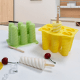 thumbnail image 2 of 2 moldes de silicona para paletas de helado caseros para niños, de grado alimenticio, fáciles de limpiar, amarillos, 2 of 5