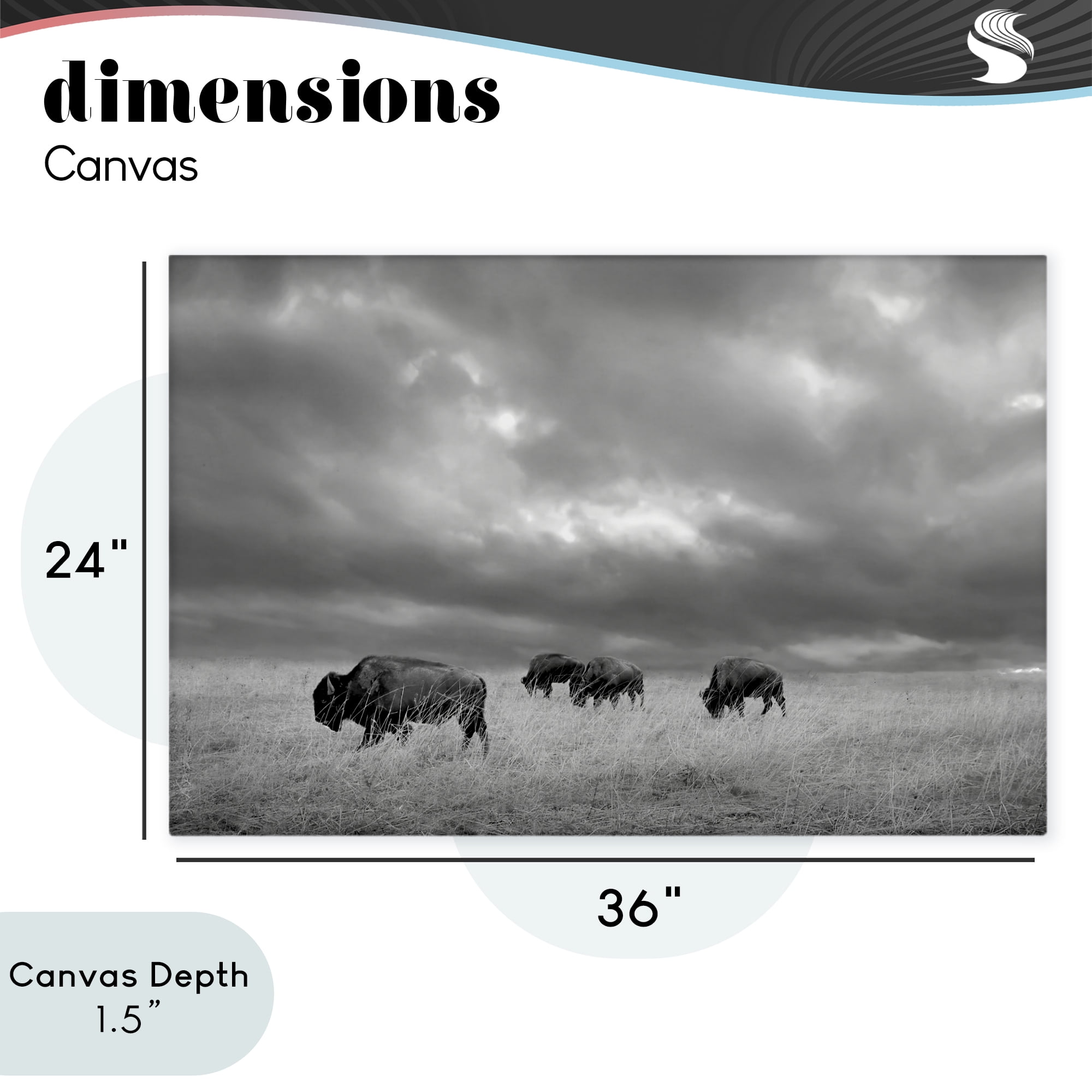 Stupell Industries Bisons Under an Autumn Sky Canvas Wall Art, design by Steve Toole