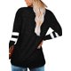 thumbnail image 5 of Sonducket Camiseta de mujer a rayas de manga larga básica con cuello en V blusa suelta informal Prendas para la parte del cuerpo Negro L, 5 of 6