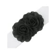 thumbnail image 2 of Cinturón elástico de doble flor de chiffon grande para mujer INSPIRE CHIC, elegante para vestido, 26.8x2.4 pulgadas, negro, 2 of 6