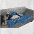 thumbnail image 5 of Coastal Soft Flannel Fleece Throw Blanket, Welcome on Board Sign on Painted Timber Wall Tightened with Rope, Cozy Plush for Indoor and Outdoor Use, 50" x 60", Blue Navy Blue White, by Ambesonne, 5 of 5