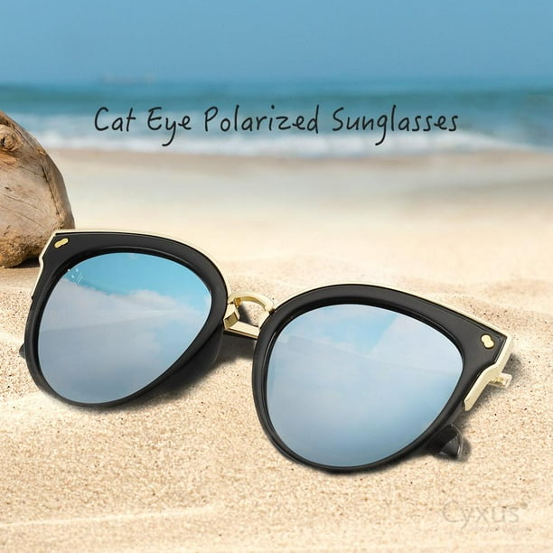 Cyxus Fashion Polarized Sunglasses Anti Glare UV420 black Frame & Silver  Lenses Light Weight For Men and Women 1946S01 