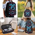 thumbnail image 2 of Aplkyhs Rugby Blue Bow Kids Backpack Set of 4 with Lunch Bag Pen Bag Set Bottle Sleeve for Girls Boys Multifunctional Pencil Case Suitable for Elementary Middle School High, 2 of 7