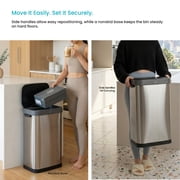 Home Zone Living 13 Gallon Motion Sensor Trash Can, Stainless Steel, Silver