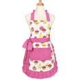 thumbnail image 1 of Delantal de arco rosa, delantal de cocina de algodón con bolsillo, delantal para hornear con diseño de pastel para mujeres #39;s Feliz Sencillez, 1 of 5
