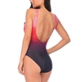 thumbnail image 4 of Alkepwun Women One Piece Swimsuits Athletic Training Swimming Suit Ombre Print Bathing Suits Slimming Swimwewar, 4 of 5