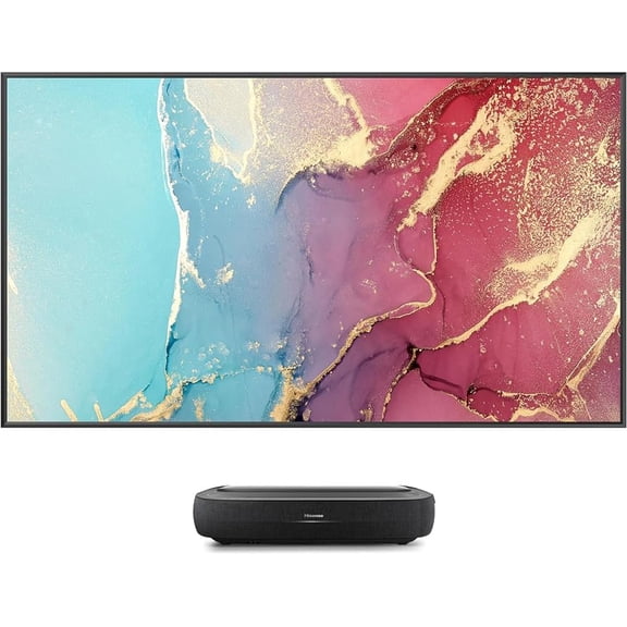 Restored Hisense 100L5H-DLT100C L5H 2700-Lumen UHD 4K UST Laser Smart Home Projector with 100in ALR Screen Bundle,Black (Refurbished)