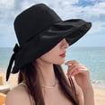 thumbnail image 2 of Lispipm Summer Beach Sun Hats for Women Wide Brim Ruffle Bow Hiking Caps 2026 Outdoor Vacation Hat for Ladies Hot Day Black, 2 of 5