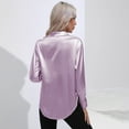 thumbnail image 5 of Baywell Women's Long Sleeve Satin Button Down Shirts Lapel Collar Office Work Blouses Shirts V Neck Casual Business Satin Silk Blouses Tops , S-2XL, 5 of 7