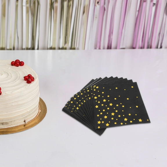 FRCOLOR Gold Foil Disposable Napkins Birthday Party Paper Hand Towels Birthday Party Supplies Napkins Disposable Paper Napkins