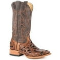 thumbnail image 2 of Men's Stetson Wicks Boots Hand Tooled Square Toe Handcrafted Brown, 2 of 2