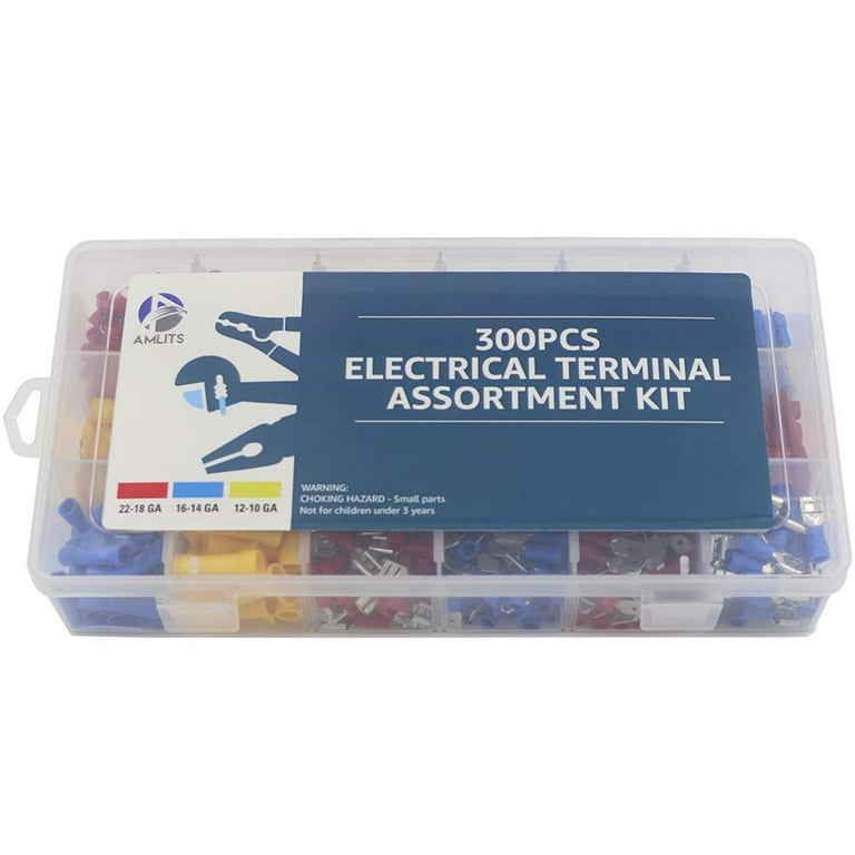 Electrical Terminals Insulated Wire Connectors Kit, Lingsida 300pcs Wire  Electrical Connectors, Waterproof Automotive Marine Crimp Connector  Assortment Fork Spade Butt Splices Ring Quick Disconnect 