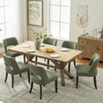 thumbnail image 6 of Vknow Furniture Wooden Dining Chairs Set of 2, Modern Fabric Upholstered Dining Room Chair Kitchen Chairs, Farmhouse Dinner Chair for Kitchen Dining Room, Green, 6 of 8