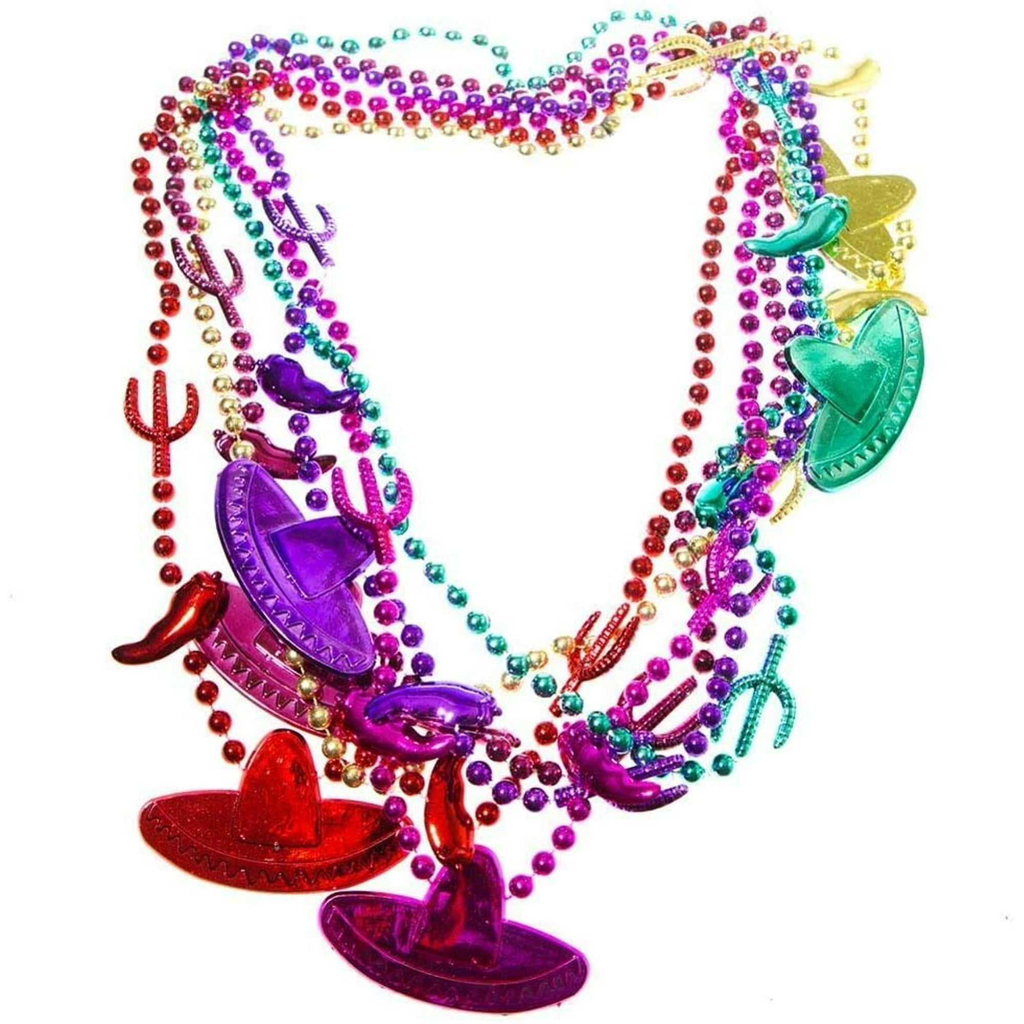 Fiesta Beads Necklaces 12 Pack Fiesta Cinco De Mayo Mexican Party Favors Supplies Gift For Kids Adults Taco Tuesday Party Decor Accessories 30 Lon
