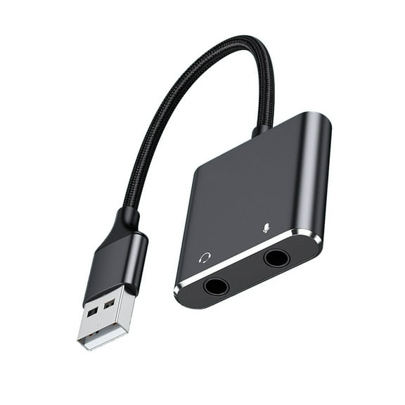 USB to 3.5mm Sound Adapter External Stereo Sound Card for /PC/Laptop Microphones USB to Headphone Adapter