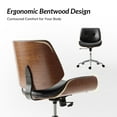 thumbnail image 6 of Adjustable Swivel Office Chair Leather Desk Task Chair for Makeup Vanity Black, 6 of 8