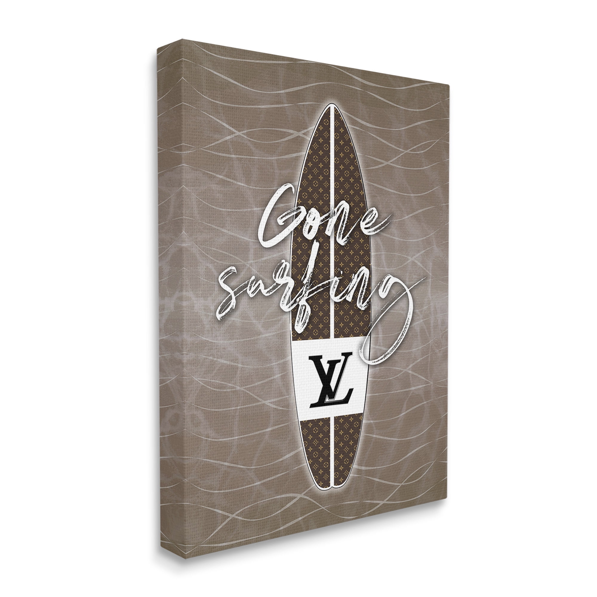 Stupell Industries Gone Surfing Glam Phrase Beauty & Fashion Painting Gallery Wrapped Canvas Art Print Wall Art, 36 x 48