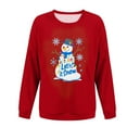 thumbnail image 4 of Yteetum Christmas Sweatshirts for Women Oversized Christmas Print Hoodless Long Sleeve Crewneck Knit Pullover Sweatshirt Top Womens Casual Loose Xmas Holiday Print Round Neck Sweatshirts Fall, 4 of 4