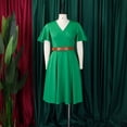 thumbnail image 4 of Womens Elegant V Neck Bell Sleeve Party Club Formal Wedding Guest Midi Dresses, 4 of 8