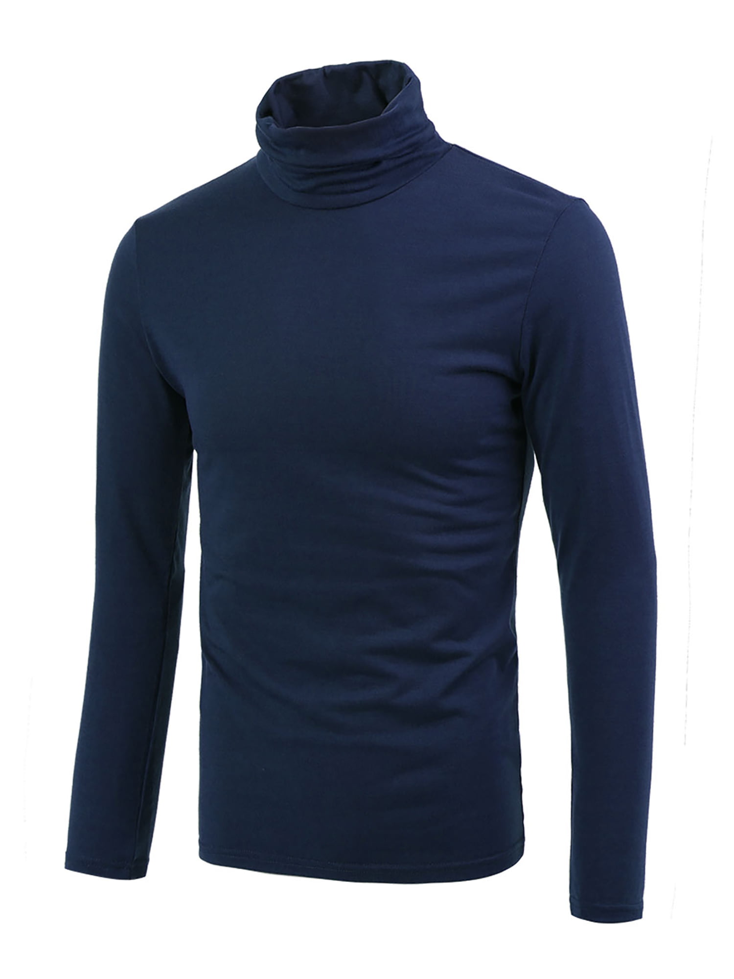 Sourcingmap Men Slim Fit Lightweight Turtleneck Long Sleeve Pullover Top Turtleneck T-Shirt 