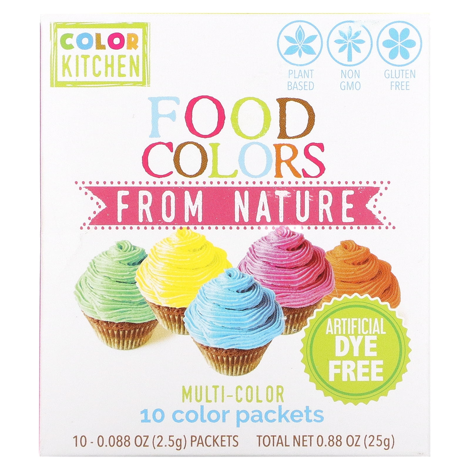 Food Colors From Nature, Multi-Color, 10 Color Packets, 0.088 oz (2.5 g) Each, ColorKitchen