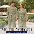 thumbnail image 3 of Dan River Bathrobe for Men and Women One Size Lightweight Cotton Terry Cloth Robe - Beige, 3 of 8
