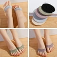 thumbnail image 2 of 3 Pairs Women's Open Toe Slide Sandal Liner Socks Non Slip Toe Cover No Show Half Socks with Sponge Cushion, 2 of 6