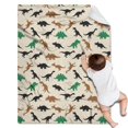 thumbnail image 2 of Cute Dinosaur Cartoon Pattern Soft Sherpa Fleece Throw Blanket, Warm Cozy Plush Blanket for Sofa Bed Couch, All Season, 30"x40", 2 of 5
