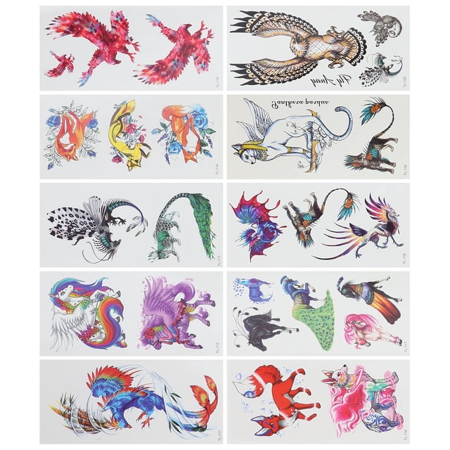 Pegatinas de tatuaje, 10 piezas de tatuaje temporal pegatinas de tatuaje impermeables pegatinas de tatuaje de brazo valor excepcional