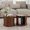 Walnut +MDF, variant on 2Piece Round Coffee Table Set, Modern Nesting Side Tables with Sliding Door Storage, Walnut Finish Sofa End Table & Bedside Nightstand for Living Room & Bedroom, Fluted Roman Column Design Accent Tab