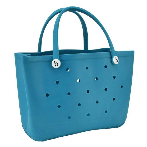 Large Cyan Beach Tote Bag with Durable EVA Material and Multifunctional Round Hole Design Walmart