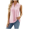 thumbnail image 3 of Summer Savinghs KIHOUT Summer Tops for Women, Womens Fashion Print Tops Short Sleeve Out Blouse Funny Round Neck T-Shirt Tops Tank Top (Pink XL), 3 of 5
