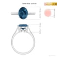 thumbnail image 5 of ANGARA Natural Oval Solitaire 5.6 ct London Blue Topaz Cocktail Ring in 14K White Gold for Women (Size-12x10mm) | November Birthstone Jewelry for Women | London Blue Topaz Ring (Ring Size - 10.5), 5 of 10