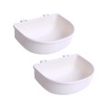 thumbnail image 2 of perfeclan 2x Crate Dog Bowls Water Feeder Dish Easily to Mount Slow Feeding for Wire Cages or Crates for Birds Small Dogs Rabbit Cat Pets White, 2 of 9