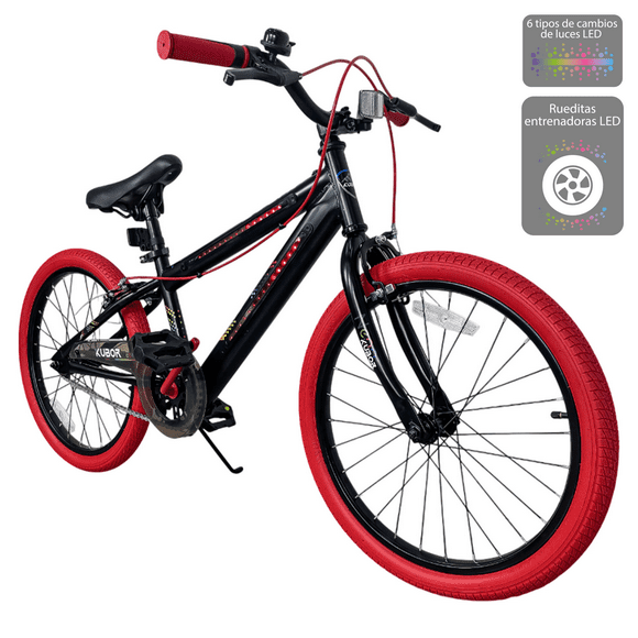 Bicicleta Infantil Rodada 20 Kubor NEON Rojo