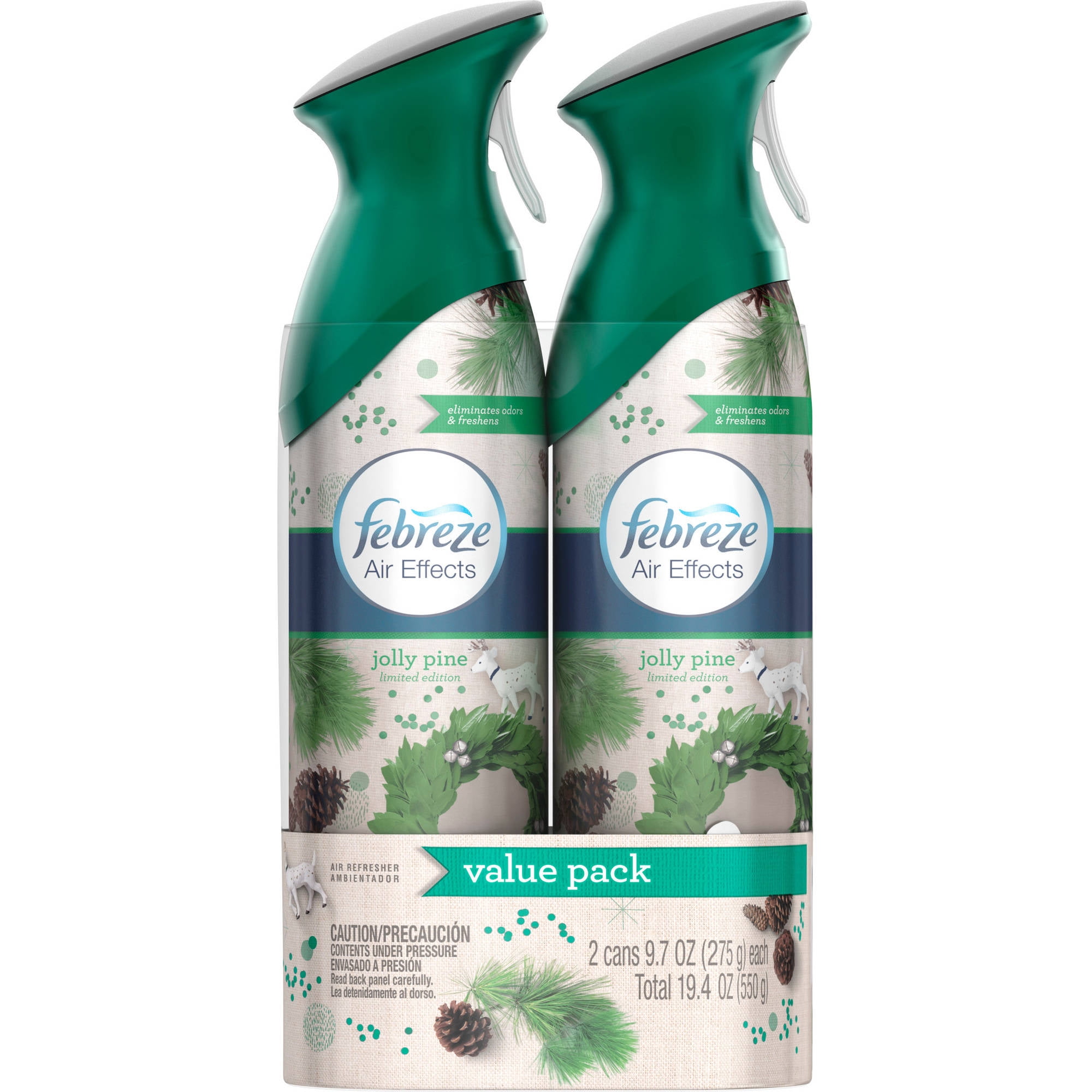 Febreze Air Effects Jolly Pine Air Freshener, 9.7 oz, 2 count