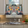 thumbnail image 2 of Yayeee Kitchen Curtains Tier Pair Light Filtering 27"x36" Rod Pocket Short Cafe Window Panel, Colorful Goldfish, 2 of 7