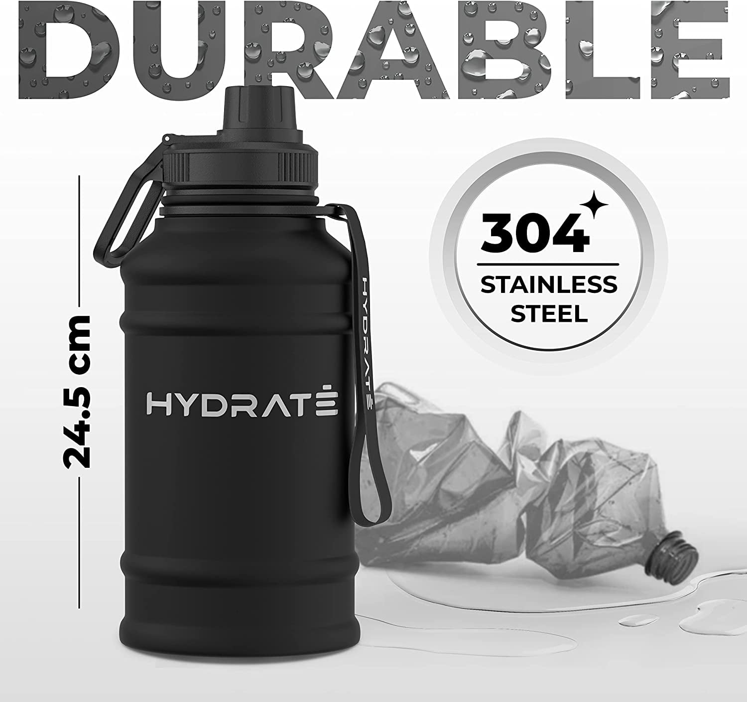 43 Oz Stainless Steel Water Bottle - Bpa Free Metal Water Bottle For Gym,