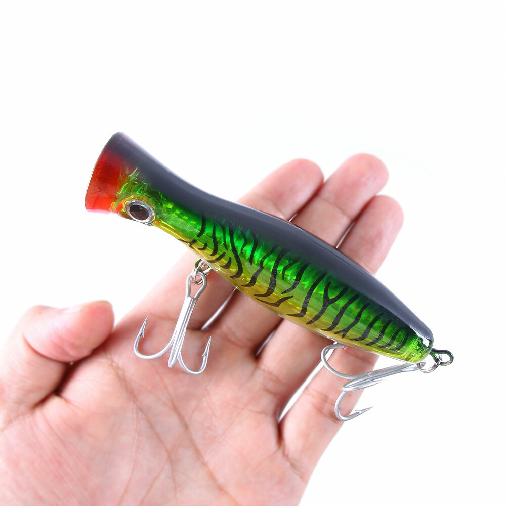 6PCS Lot 13cm/43g Popper Fishing Lures Topwater Large Bait Bass Wobbler