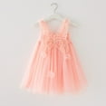 thumbnail image 2 of ZCFZJW Toddler Baby Girls Tulle Dresses Summer Cute Solid Color Sleeveless Princess Party Tutu Dress Butterfly Elegant Kids Angel Wings Clothes #01-Pink 4-5Years, 2 of 3