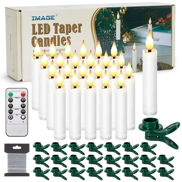 24 velas cónicas LED sin llama de Lamp IMAGE con mando a distancia